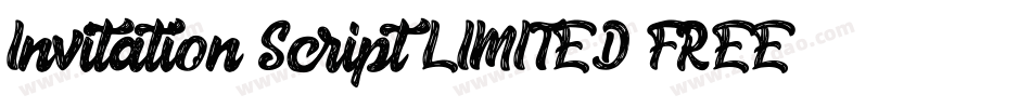 Invitation Script LIMITED FREE VERSION字体转换